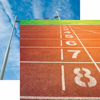 Reminisce - Track and Field Collection - 12 x 12 Double Sided Paper - Running Lanes