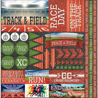 Reminisce - Track and Field 2 Collection - 12 x 12 Cardstock Stickers - Elements