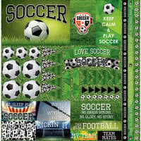 Reminisce - Soccer 2 Collection - 12 x 12 Cardstock Stickers - Elements