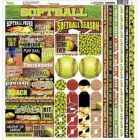 Reminisce - The Softball Collection - 12 x 12 Cardstock Stickers - Elements