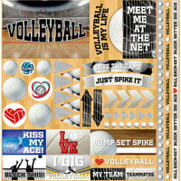 Reminisce - Volleyball 2 Collection - 12 x 12 Cardstock Stickers - Elements
