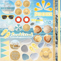 Reminisce - Vitamin Sea Collection - 12 x 12 Cardstock Stickers - Elements