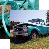 Reminisce - Vintage Trucks Collection - 12 x 12 Double Sided Paper - Blue Pickup
