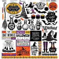 Reminisce - Wicked Collection - Halloween - 12 x 12 Cardstock Stickers - Elements
