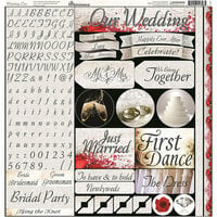 Reminisce - Wedding Day Collection - 12 x 12 Cardstock Stickers - Combo