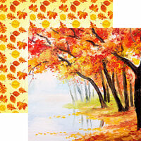 Reminisce - Watercolor Fall Collection - 12 x 12 Double Sided Paper - Autumn Enchantment