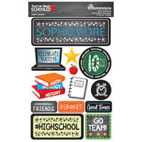 Reminisce - You've Been Schooled Collection - 3D Cardstock Stickers - 10th Grade