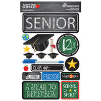 Reminisce - You've Been Schooled Collection - 3D Cardstock Stickers - 12th Grade