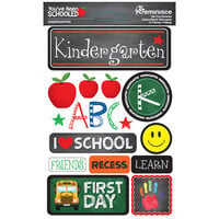 Reminisce - You've Been Schooled Collection - 3D Cardstock Stickers - Kindergarten