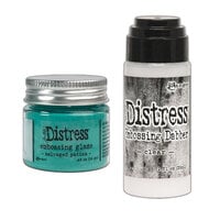 Ranger Ink - Tim Holtz - Distress Embossing Glaze and Clear Embossing Dabber - Salvaged Patina