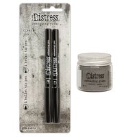 Ranger Ink - Tim Holtz - Distress Embossing Glaze and Embossing Pen Set - Hickory Smoke
