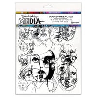 Ranger Ink - Dina Wakley Media - Transparencies - 8.5 x 10.75 - Abstract Portraits - Set 01