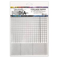 Ranger Ink - Dina Wakley Media - Collage Paper - 7.5 x 10 - Grid - 20 Pack