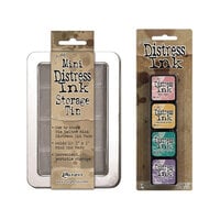 Ranger Ink - Tim Holtz - Mini Distress Ink Storage Tin with Mini Distress Ink Pad Set - Four