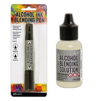 Ranger Ink - Tim Holtz - Alcohol Ink Blending Pen and Blending Solution - .5 oz Bundle