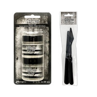 Ranger Ink - Tim Holtz - Halloween - Distress Texture Paste Set and Palette Knife Set