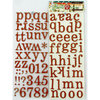 Ruby Rock It Designs - The Summerhouse Collection - Self Adhesive Chipboard Stickers - Alphabet - Orange, CLEARANCE