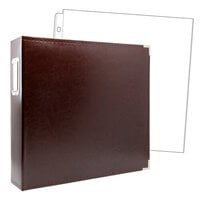 Scrapbook.com - 12x12 Three Ring Album - Chestnut Brown - With 12x12 Page Protectors 10 pk