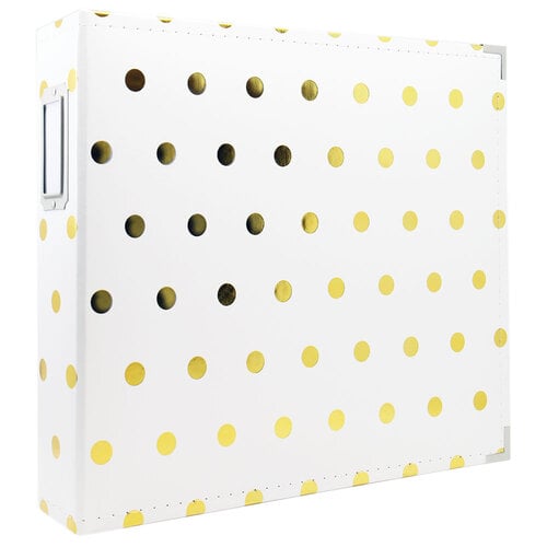  12x12 Three Ring Album - White with Gold Foil Dots