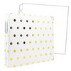 Scrapbook.com - 12x12 Three Ring Album - White with Gold Foil Dots - With 12x12 Page Protectors 10 pk