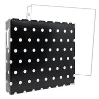 Scrapbook.com - 12x12 Three Ring Album - Black with White Dots - With 12x12 Page Protectors 10 pk