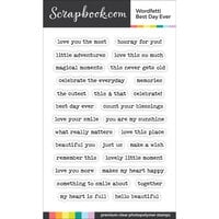 Scrapbook.com - Clear Photopolymer Stamp Set - Wordfetti - Best Day Ever