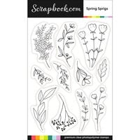 Scrapbook.com - Clear Photopolymer Stamp Set - Spring Sprigs
