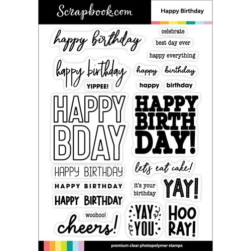  Clear Photopolymer Stamp Set - Happy Birthday