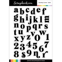 Scrapbook.com - Clear Photopolymer Stamp Set - Brooklyn Alpha and Numbers - Lower - Solid