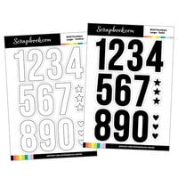 Scrapbook.com - Clear Photopolymer Stamp Set - Bold Numbers - Large - Solid and Outline