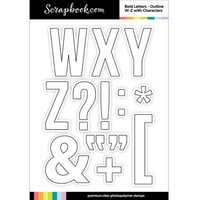 Scrapbook.com - Clear Photopolymer Stamp Set - Bold Letters - Large - Outline W-Z with Characters