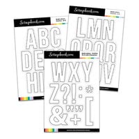 Scrapbook.com - Clear Photopolymer Stamp Set - Bold Letters - Large - Outline A-Z with Characters