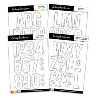 Scrapbook.com - Clear Photopolymer Stamp Set - Bold Letters and Numbers - Large - Outline