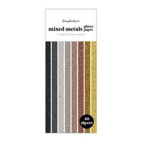 Scrapbook.com - Mixed Metals - Glitter Paper Pad - Slimline - 3.5 x 8.5 - 40 Sheets
