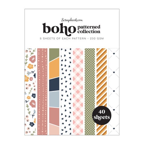  Boho - Patterned Cardstock Paper Pad - Double Sided - 6x8 - 40 Sheets