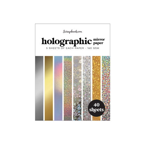  Holographic Mirror Paper - Metallic Paper Pad - A2 - 4.25 x 5.5 - 40 Sheets