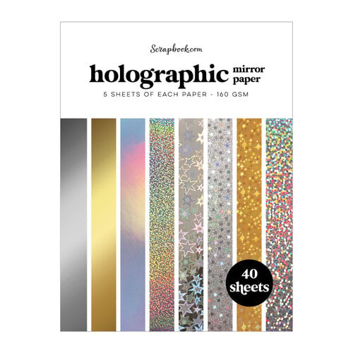  Holographic Mirror Paper - Metallic Paper Pad - 6x8 - 40 Sheets