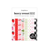 Scrapbook.com - Berry Sweet - Patterned Cardstock Paper Pad - Double Sided - A2 - 4.25 x 5.5 - 40 Sheets