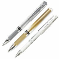 Signo - Uni-ball Impact Pens - 3 Pack - White, Gold, Silver