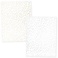 Scrapbook.com - Polka Dots - Metallic Rub-On Transfers - Gold and Silver - 6x8 - 2 Sheets