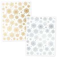 Scrapbook.com - Snowflakes - Metallic Rub-On Transfers - Gold and Silver - 6x8 - 2 Sheets