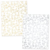 Scrapbook.com - Elegant Floral - Metallic Rub-On Transfers - Gold and Silver - 6x8 - 2 Sheets