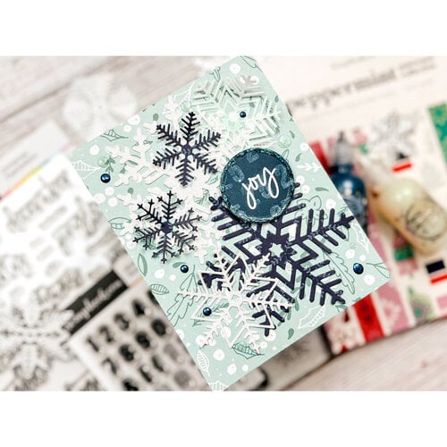  Decorative Die and Photopolymer Stamp Set - Dainty Snowflakes - Small