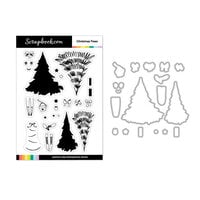 Scrapbook.com - Photopolymer Stamp Set and Coordinating Die - Christmas Trees
