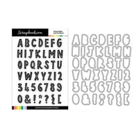 Scrapbook.com - Photopolymer Stamp Set and Coordinating Die- Inline Alphabet