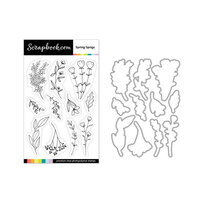 Scrapbook.com - Photopolymer Stamp Set and Coordinating Die - Spring Sprigs
