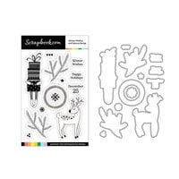 Scrapbook.com - Photopolymer Stamp Set and Coordinating Die - Winter Wishes and Sprigs