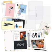 Scrapbook.com - Simple Scrapbooks - Celebrate - Complete Kit with White and Gold Foil Dot Album