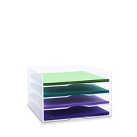 Scrapbook.com - Modern 8.5x11 Stackable Paper Trays - Clear - 4 Pack