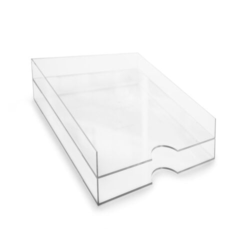 Modern 8.5x11 Stackable Paper Trays - Clear - 2 Pack